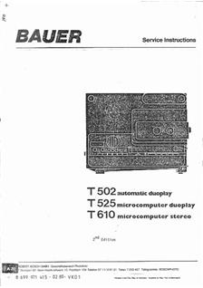 Bauer T 610 manual. Camera Instructions.